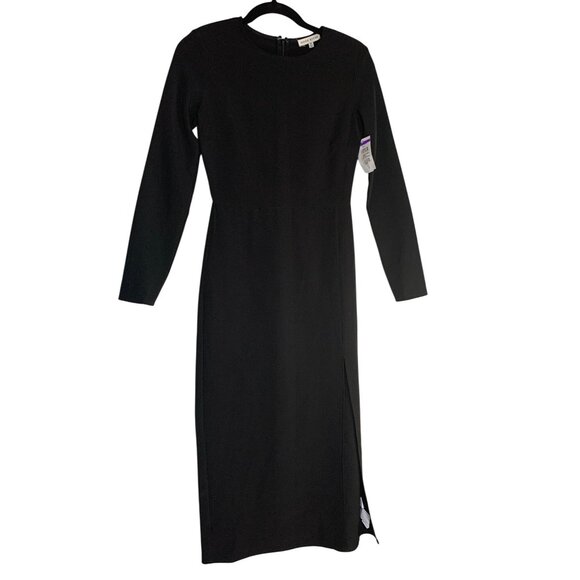 Moon River size XS Elegant Black Long Sleeve Sheath Dress Long Length NWT - Picture 1 of 10